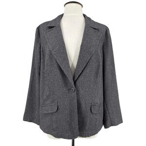 Blazer 20 W Plus Size Studio 1940 suit jacket gray lined waist length one button